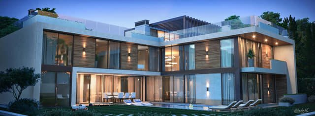 Minimalist villa with cubic volumes and rooftop terrace in Odesa