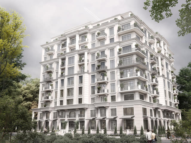 Ten-storey classical residential tower Park Palace in Ukraine